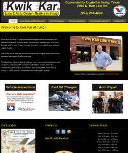 Kwik Kar of Irving | Website Design