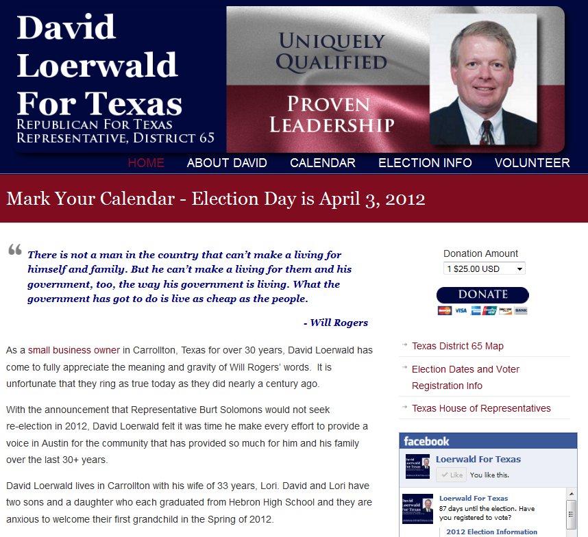 Loerwald For Texas | State House of Representatives | District 65 | April 3, 2012 Election