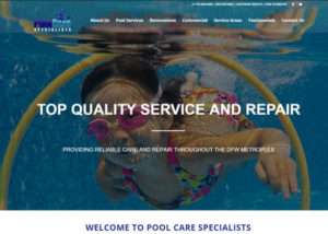 Pool Care Specialists | Flower Mound Website Design