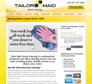 TailorMaid House Cleaning | Website Design for Maid Services
